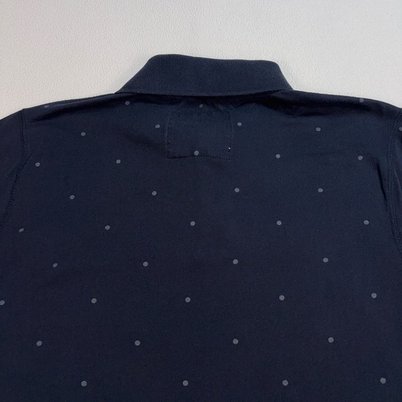 Abercrombie & Fitch Muscle Polo Shirt Men's M Dark Navy Polka Dot Pocket Stretch - Picture 8 of 14